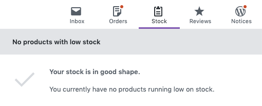 No Low or Out of stock Products